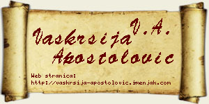 Vaskrsija Apostolović vizit kartica